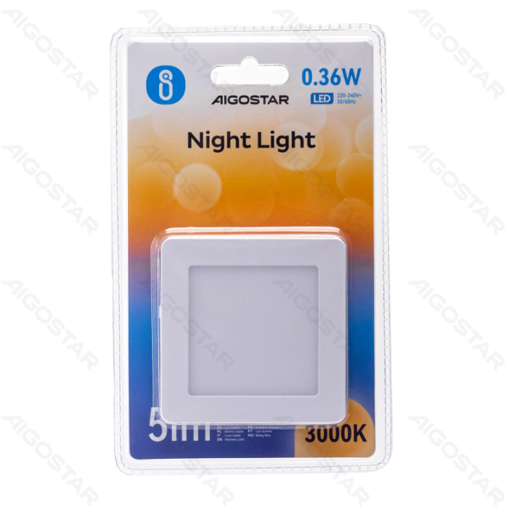 LED Night Light with Light Sensor 2-level Dimmer