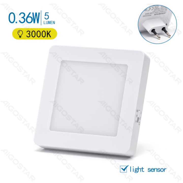 LED Night Light with Light Sensor 2-level Dimmer