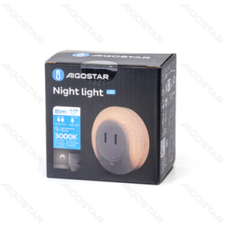 LED Naktinė švieselė su dviem USB įkrovimo lizdais