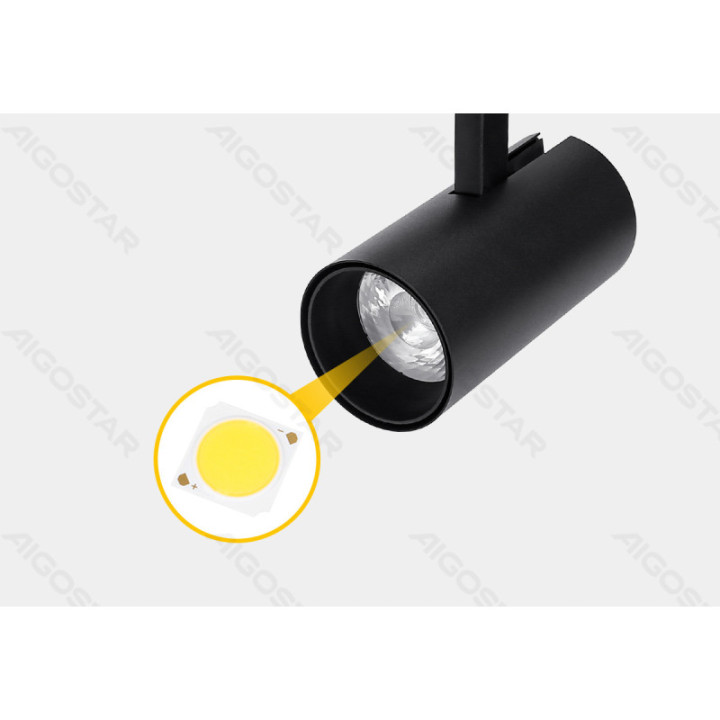 LED Trijų laidų juodas bėginis šviestuvas 10W