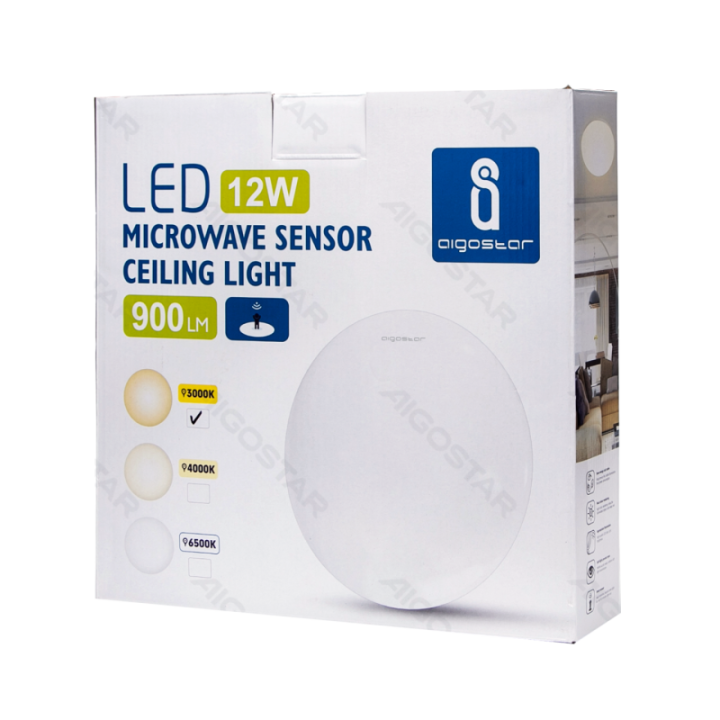 LED Ceiling Light with Sensor 12W 3000K