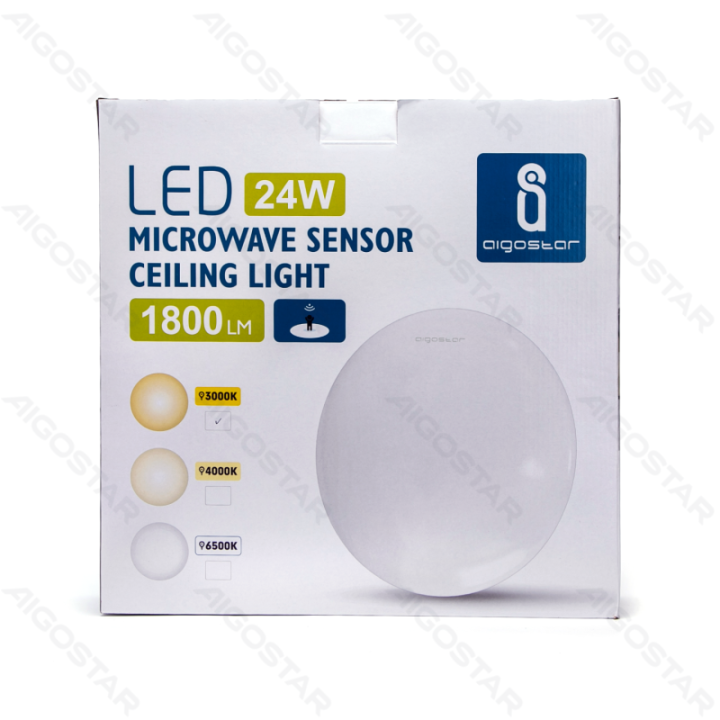 LED Ceiling Light with Sensor 24W 3000K