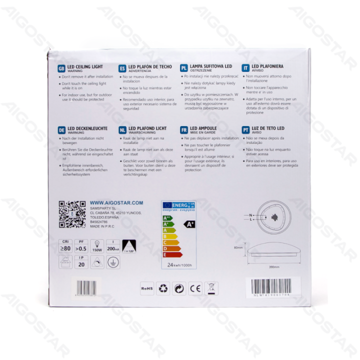 LED Reguliuojamas lubinis šviestuvas 24W 4000K