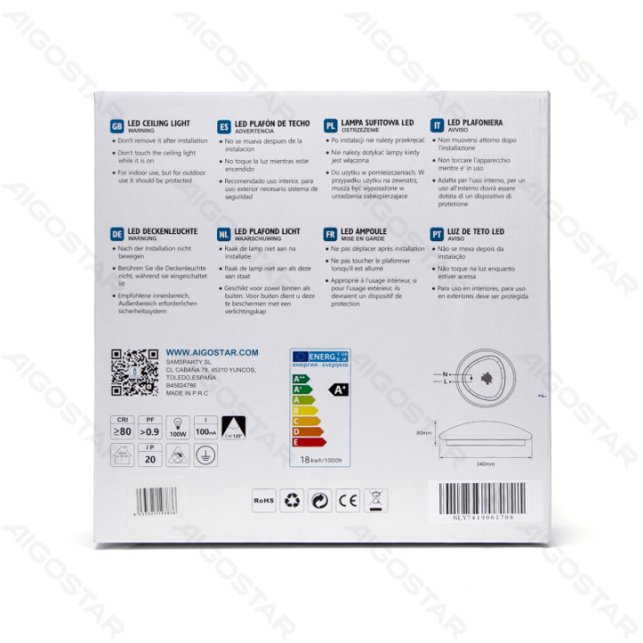 LED CCT Ceiling Light 18W 3000K-6500K