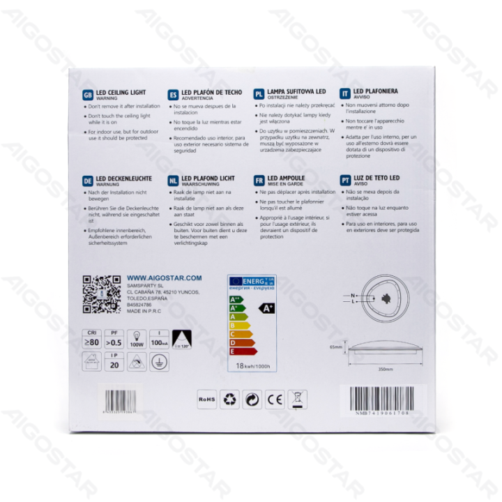 LED Ceiling Light 18W 4000K