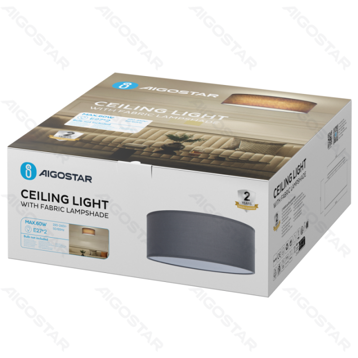 Cloth cover ceiling lights (without light source) E27