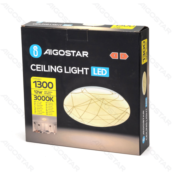 LED lubinis šviestuvas 12W 1300lm 3000K