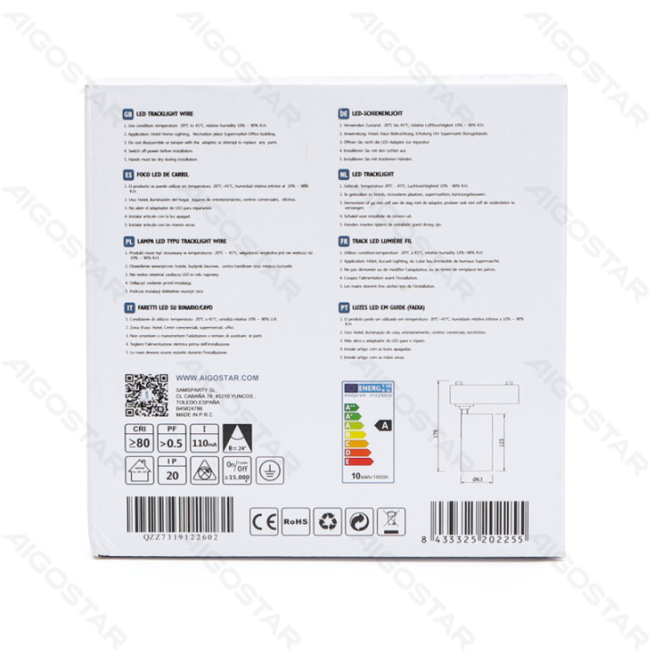 LED Three-wire Track Light White 10W