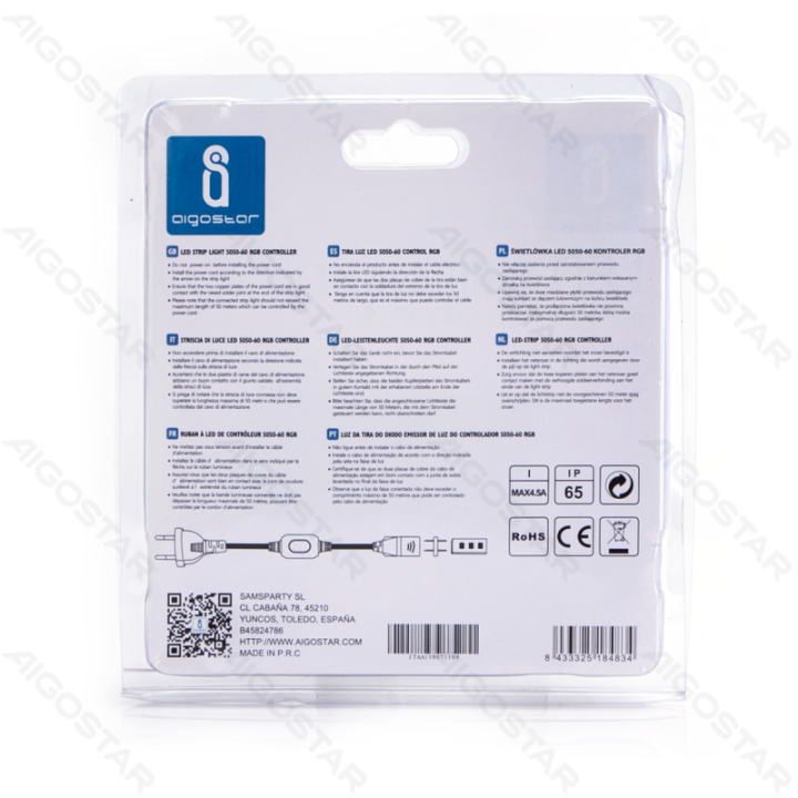 High-voltage Strip Light 5050-60-230V RGB Remote Controller