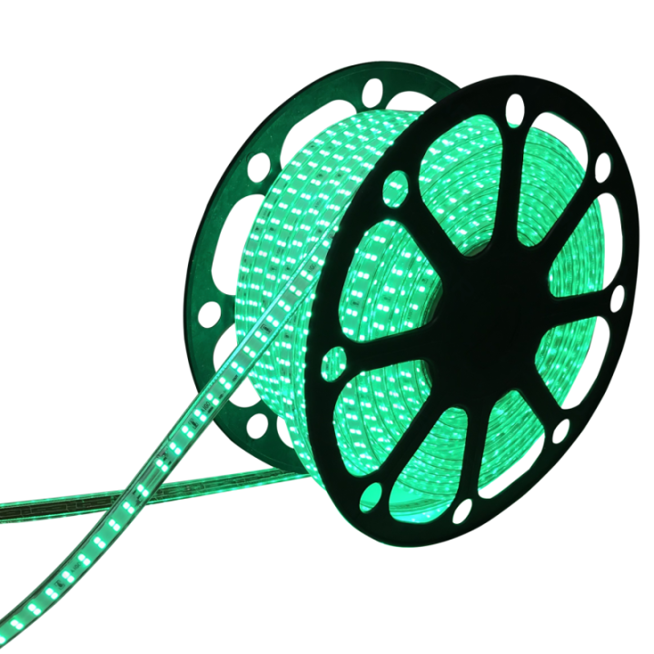 LED High-voltage Strip Light 2835-180 Double Row Green 50m 10mm