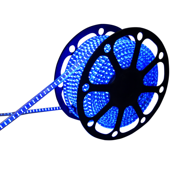 LED High-voltage Strip Light 2835-180 Double Row Blue 50m 10mm