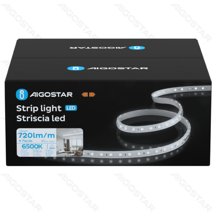 LED juostelė su integruotu grandynu LED 5050-60 balta 50m 10mm