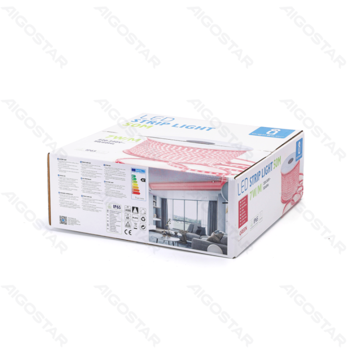 LED juostelė su integruotu grandynu LED 5050-60 raudona 50m 10mm