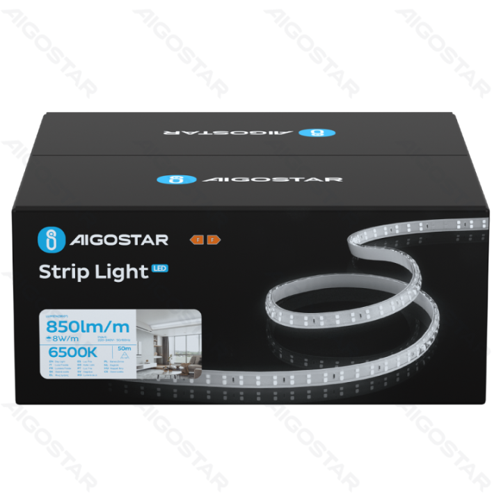 LED juostelė su integruotu grandynu LED 2835-180 dvi eilės balta 50m 10mm