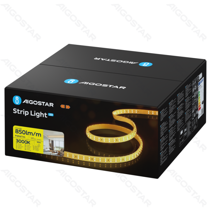 LED juostelė su integruotu grandynu LED 2835-180 dvi eilės geltona 50m 10mm