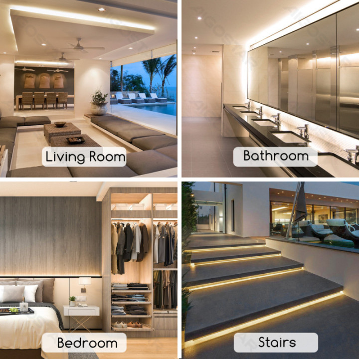 Integruoto grandyno LED juostinė lempa 2835-120 Geltona 50m 8mm