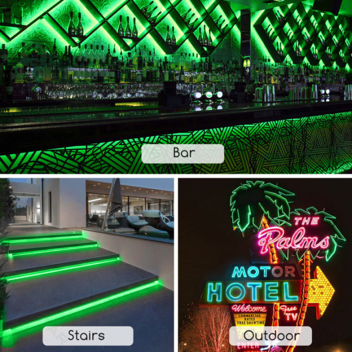 Integrated Circuit LED Strip Light 2835-120 Green 50m 8mm