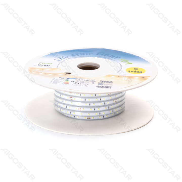 Integruoto grandyno LED juostinė lempa 2835-60 Geltona 50m 8mm