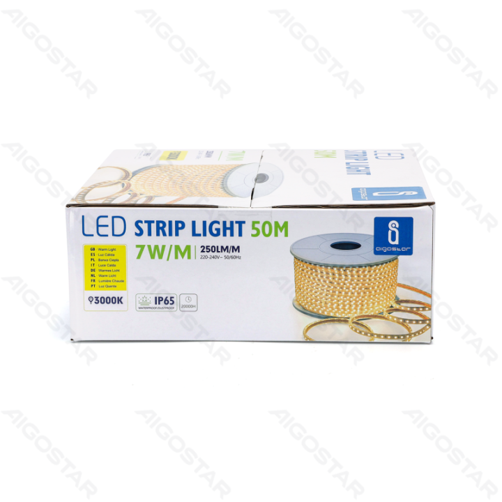 Integruoto grandyno LED juostinė lempa 2835-60 Geltona 50m 8mm