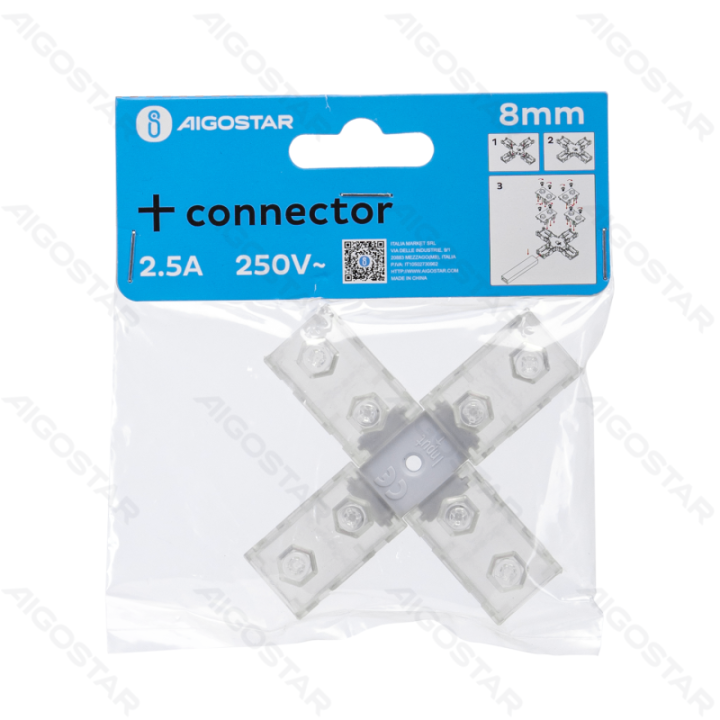 Integruoto grandyno LED juostos 2835 kryžminė jungtis 8mm