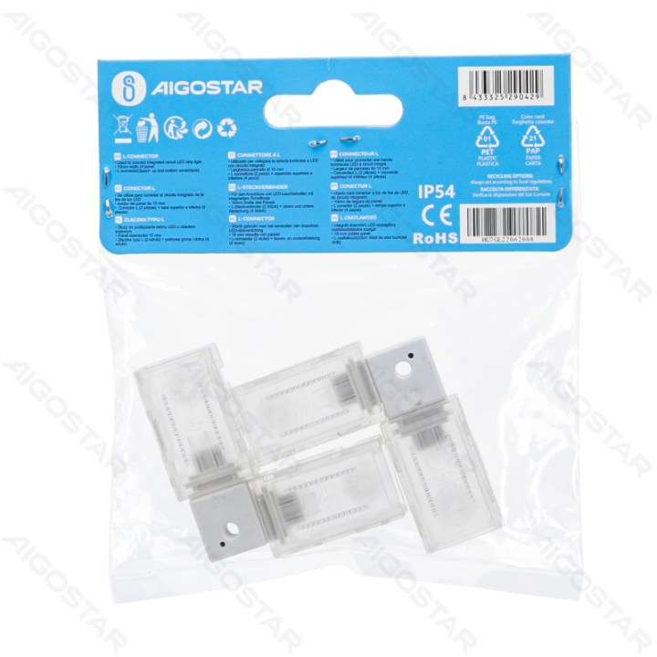 Integruota grandinė LED LED juostai 2835&5050 L jungtis 10mm