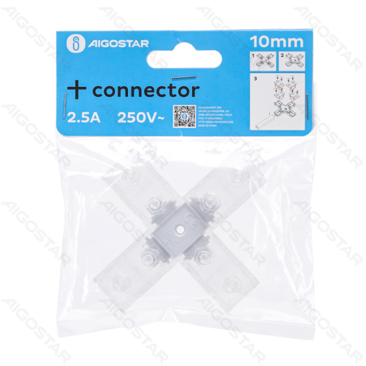 Integrated circuit LED strip light  cross connector 10mm