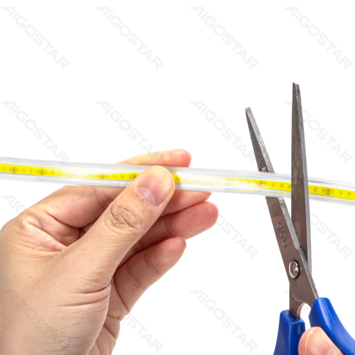 LED Integruoto grandyno COB juostinė lempa 50m 8mm 6500K