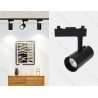 LED Dviejų laidų bėginis šviestuvas, juodas, 10W