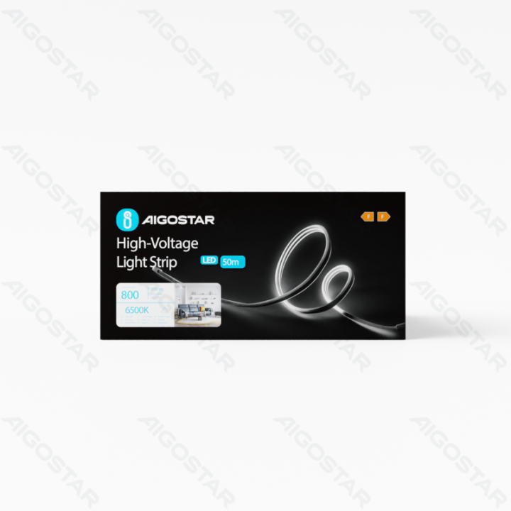 Aukštos įtampos 8*16 neoninė juosta su laidu 50m 6mm 6500k