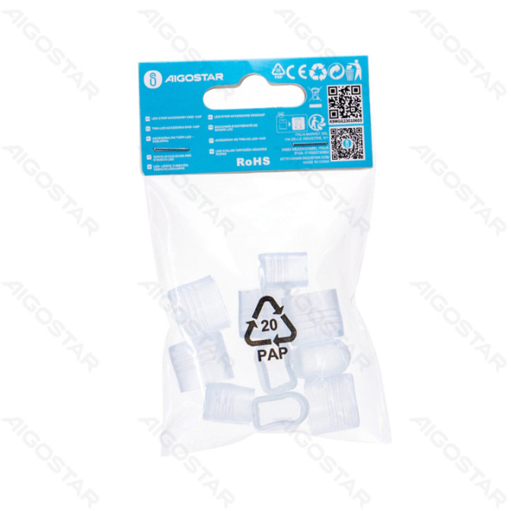 Aukštos įtampos 8*16 neoninės juostos užbaigimo dangtelių/tvirtinimo komplektas*10