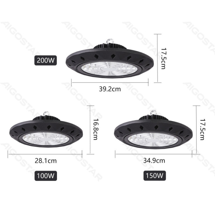 LED UFO aukštų patalpų šviestuvas 100W (4 metų kokybės garantija)
