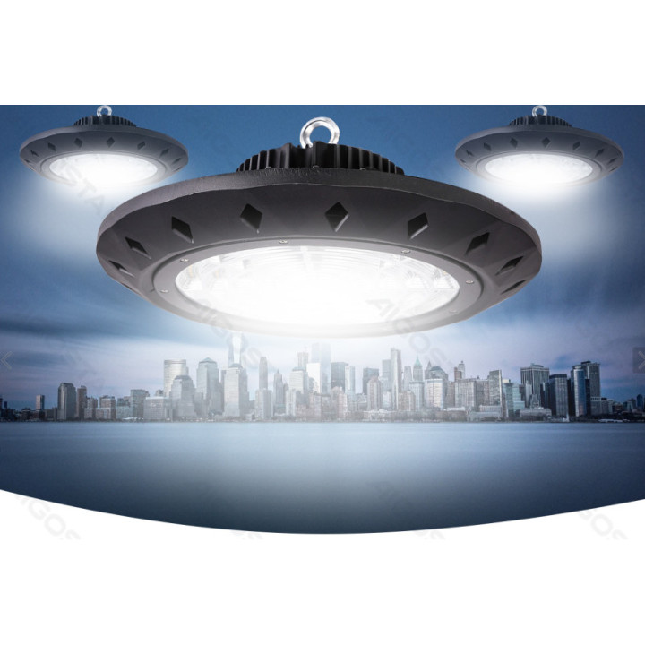 LED UFO aukštų patalpų šviestuvas 100W (4 metų kokybės garantija)