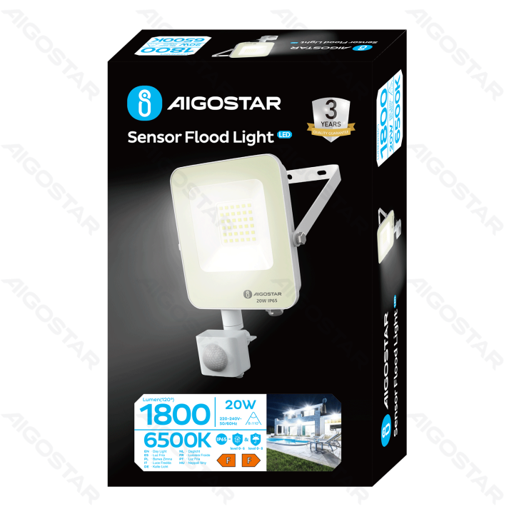 LED sensor floodlight 20W 1800lm 6500K IP65