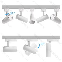 LED Dviejų laidų bėginis šviestuvas, baltas, 10W