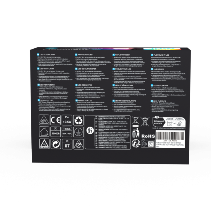 LED prožektorius 10W RGB IP65