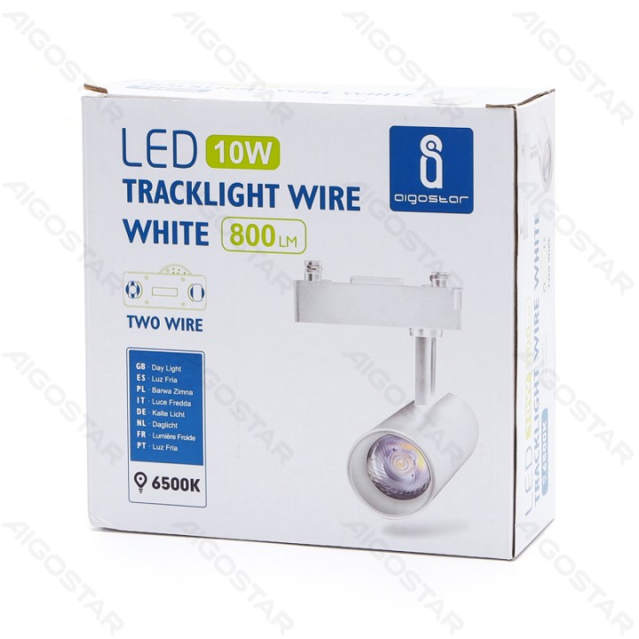 LED Dviejų laidų bėgelio šviestuvas baltas 10W