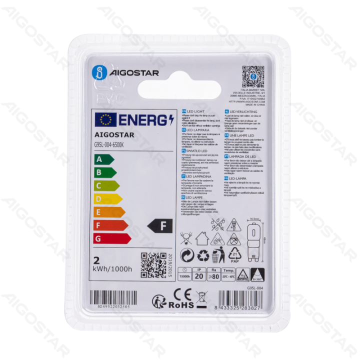 LED LED lustai (Pieninė balta) G9 2W 2pcs