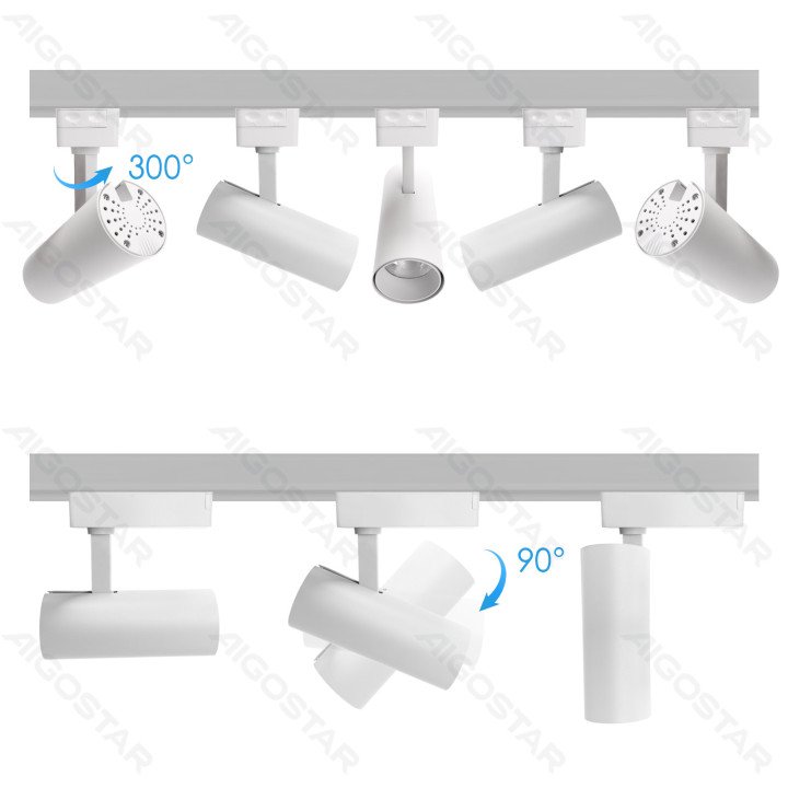 LED Dviejų laidų bėginis šviestuvas, baltas, 15W