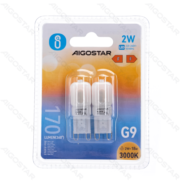 LED LED šviestukai (Pieninė balta) G9 2W 2pcs