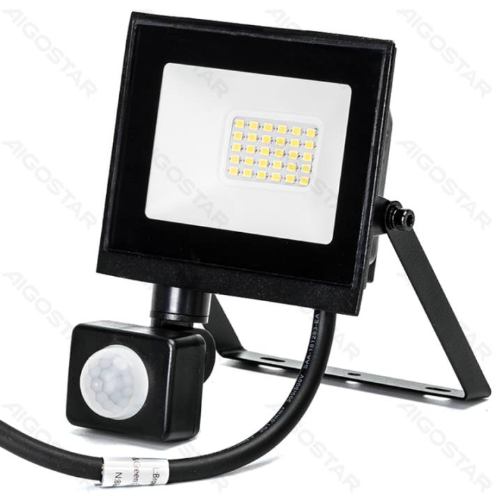 LED sensorinis prožektorius-20W-4000K-1800lm-IP65-Šviesai jautrus ir žmogaus kūno jutiklis