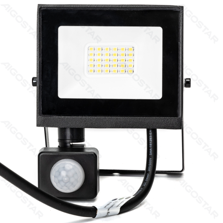 LED sensorinis prožektorius-20W-4000K-1800lm-IP65-Šviesai jautrus ir žmogaus kūno jutiklis