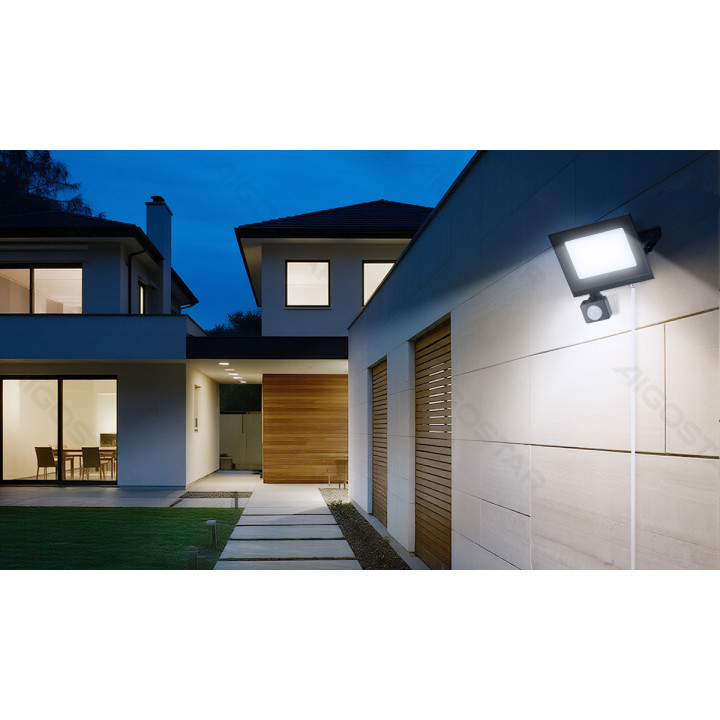 LED sensor flood light-30W-6500K-2700lm-IP65-Light sensitive induced&Human body sensor