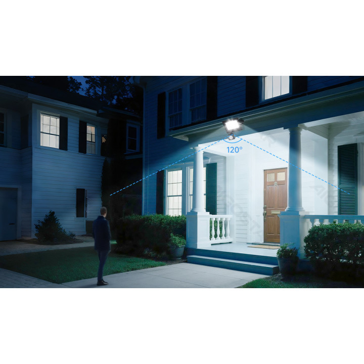 LED sensor flood light-30W-6500K-2700lm-IP65-Light sensitive induced&Human body sensor