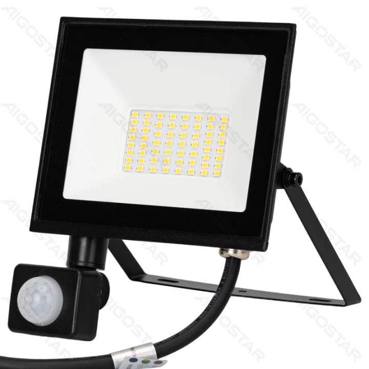 LED sensorinis prožektorius-30W-4000K-2700lm-IP65-Šviesai jautrus ir žmogaus kūno jutiklis