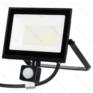 LED sensor flood light-50W-4000K-4500lm-IP65-Light sensitive induced&Human body sensor