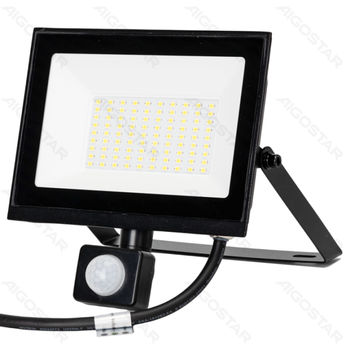 LED sensor flood light-50W-4000K-4500lm-IP65-Light sensitive induced&Human body sensor