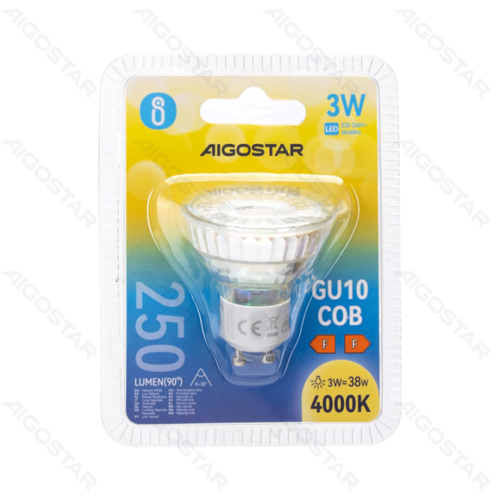 LED A5 GU10 COB 3W natūrali šviesa