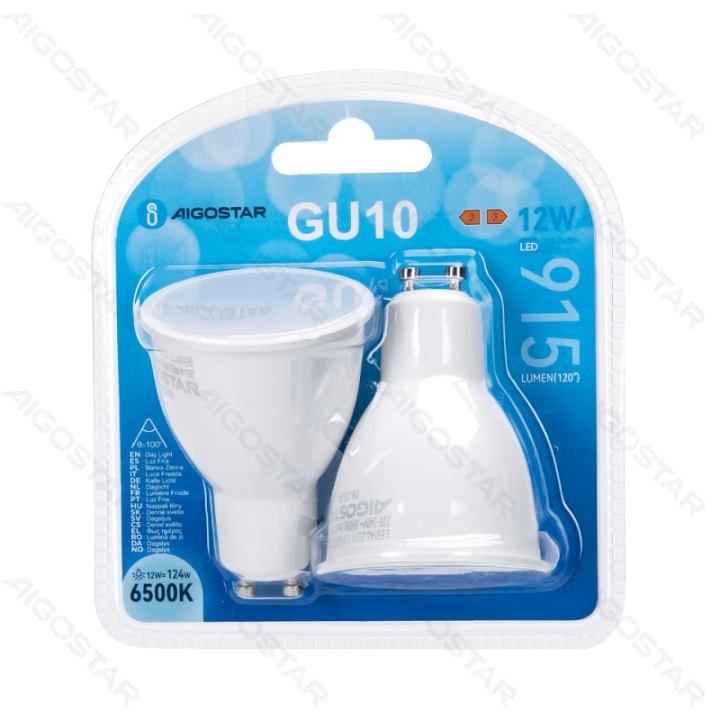 LED GU10 12W 915lm 6500K 2pcs