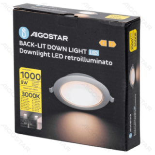 E6 LED  Flush-mounted Round Downlight 9W Yellow Light