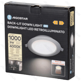 E6 LED Įleidžiamasis apvalus šviestuvas 9W Natūrali šviesa